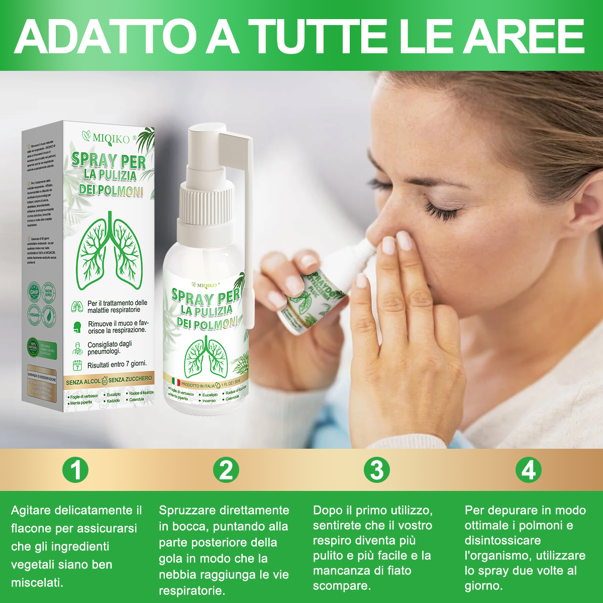 MIQIKO® Spray Avanzato per la Pulizia dei Polmoni (🌿Raccomandato da Specialisti dei Polmoni🌿)