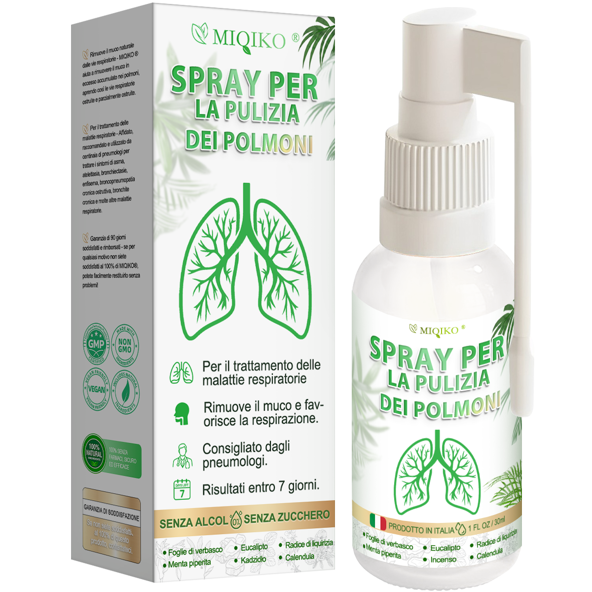 MIQIKO® Spray Avanzato per la Pulizia dei Polmoni (🌿Raccomandato da Specialisti dei Polmoni🌿)